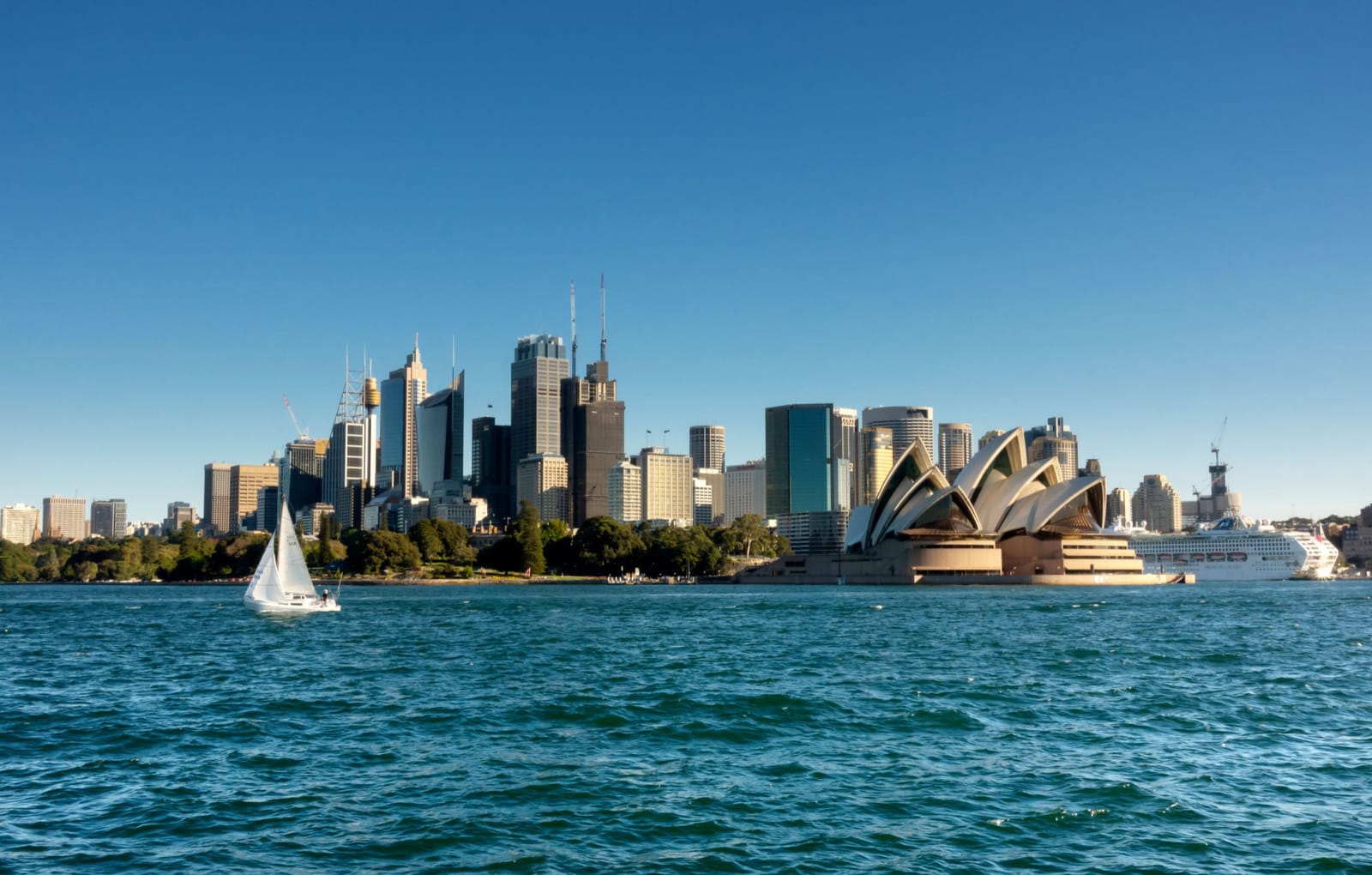 Sydney CBD skyline with Harbour Bridge — Zoom2u courier coverage area